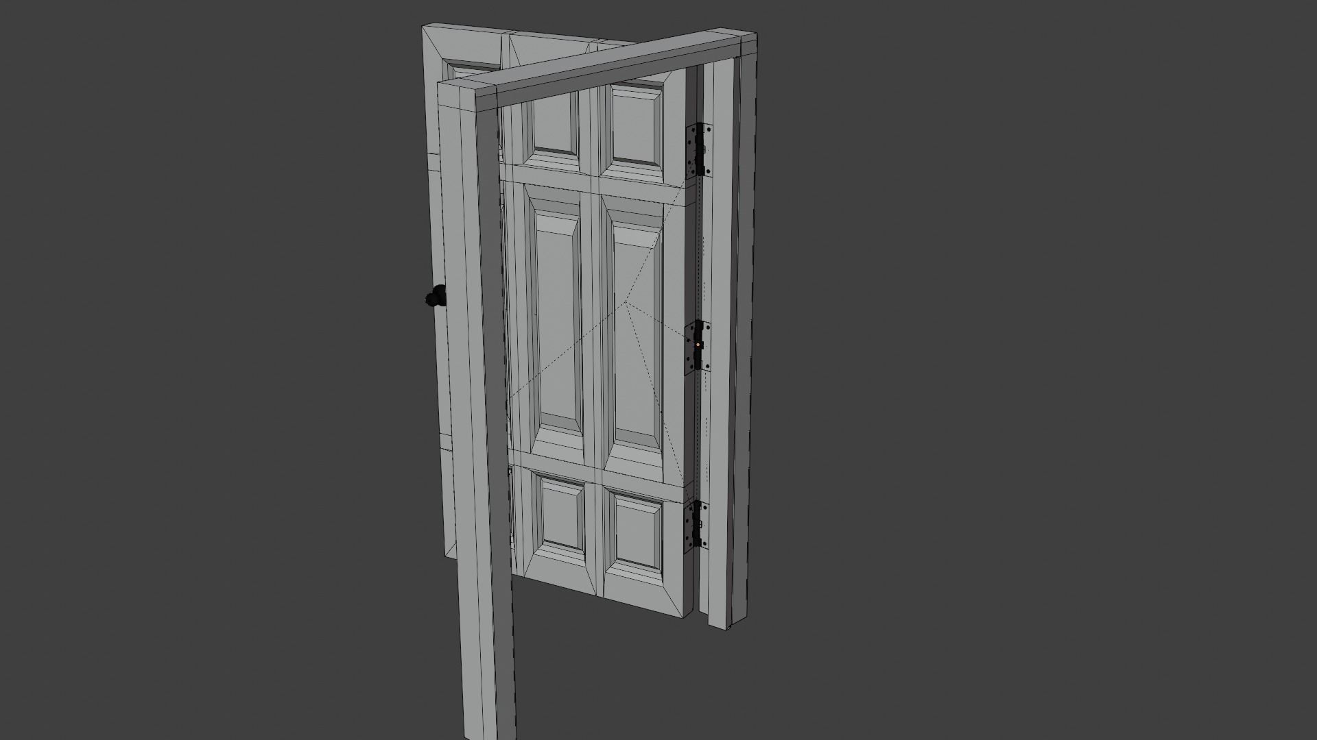 Simple Wooden door with animated 3D model_15