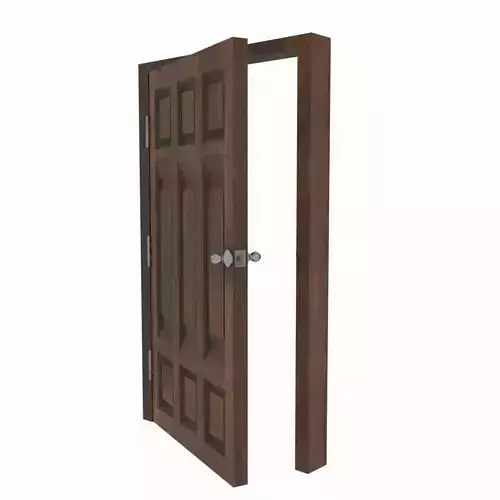 Simple Wooden door with animated