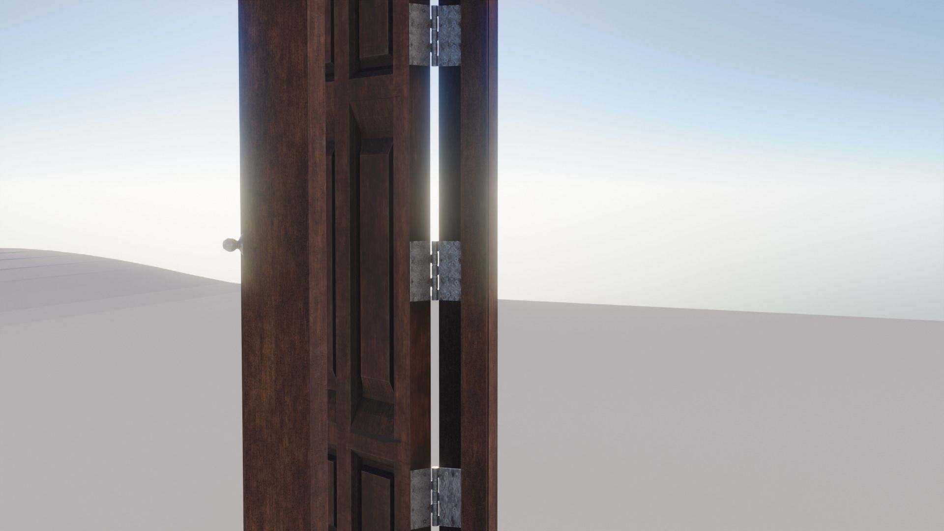Simple Wooden door with animated 3D model_5