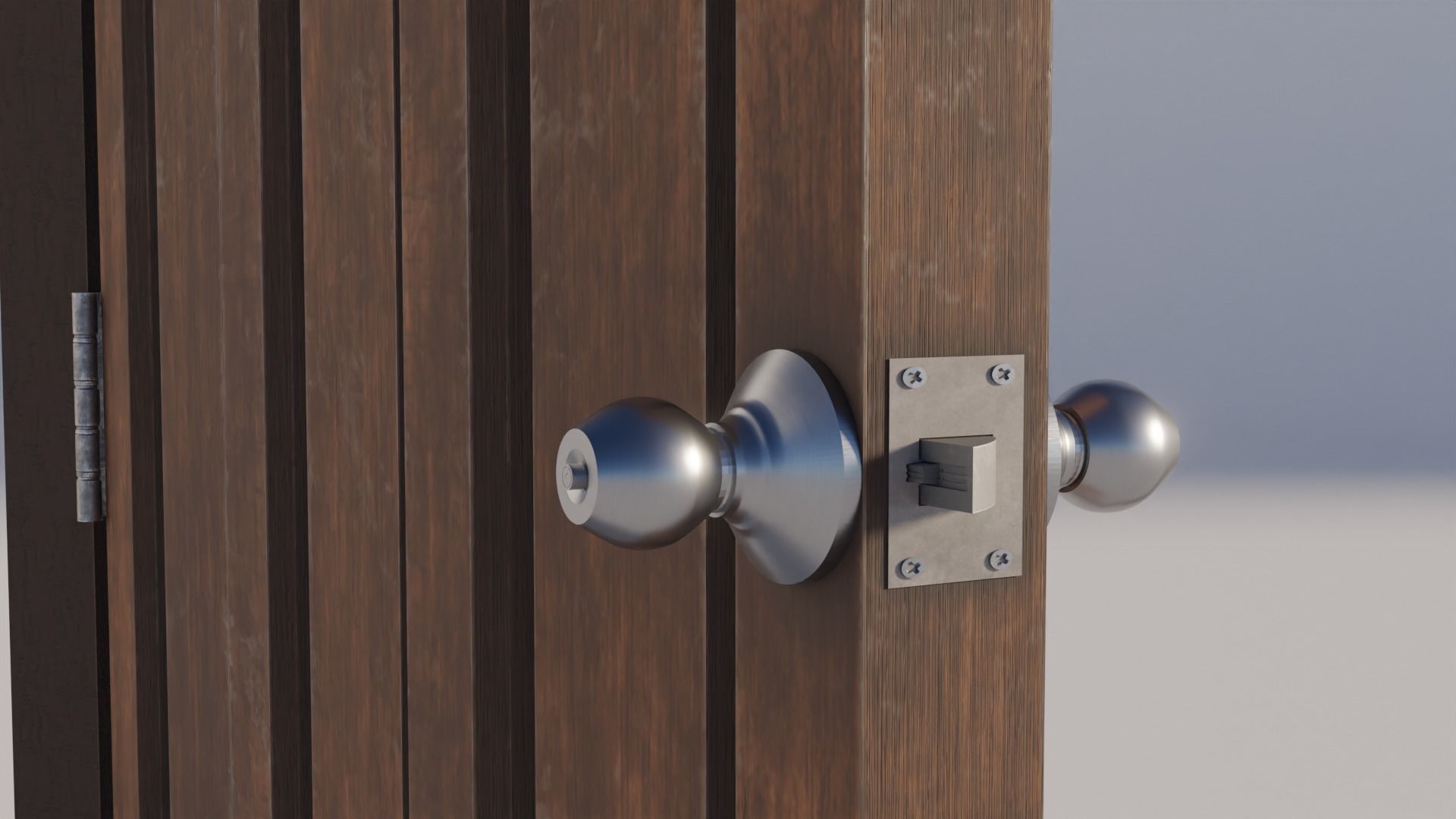 Simple Wooden door with animated 3D model_2