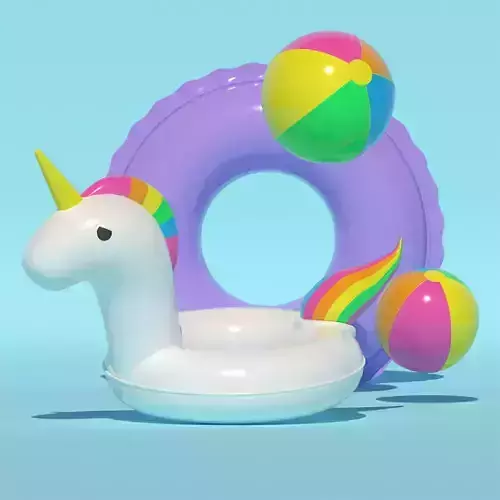 Inflatable pool set