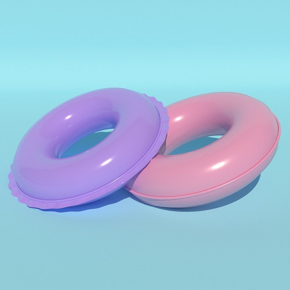 Inflatable pool set 3D model_4