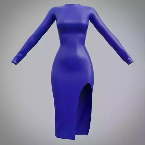 Female Slit dress - 3D clothing