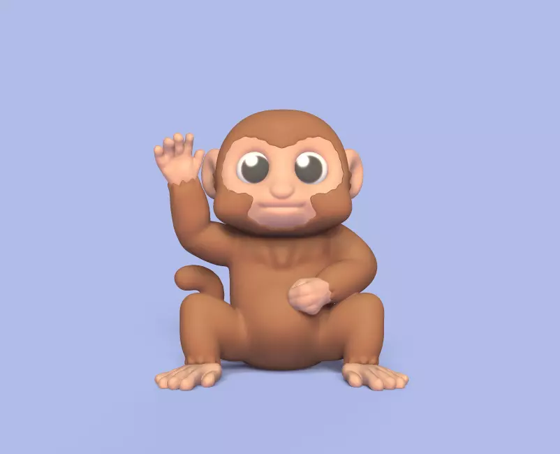 Waving Monkey 3D print model