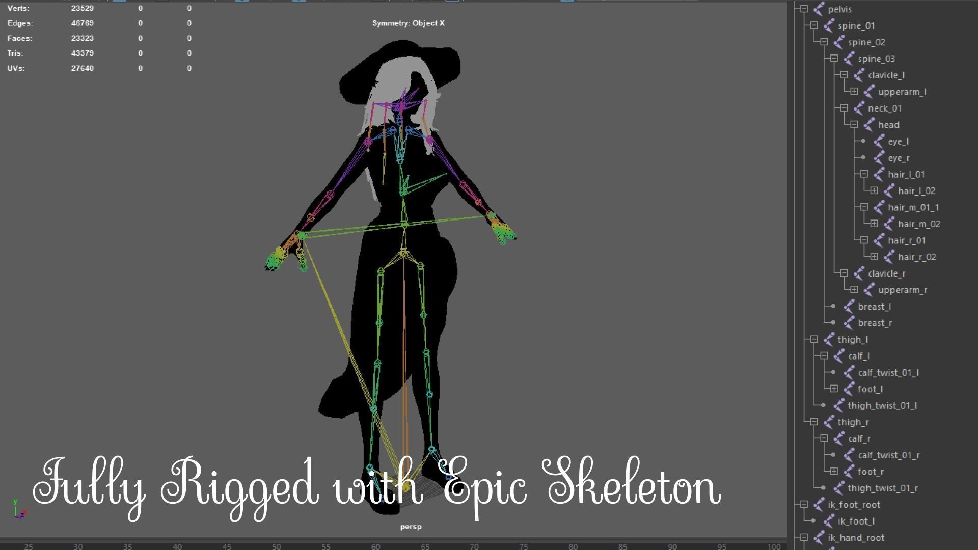 Summer Beach Girl - Game Ready  Low-poly 3D model_11