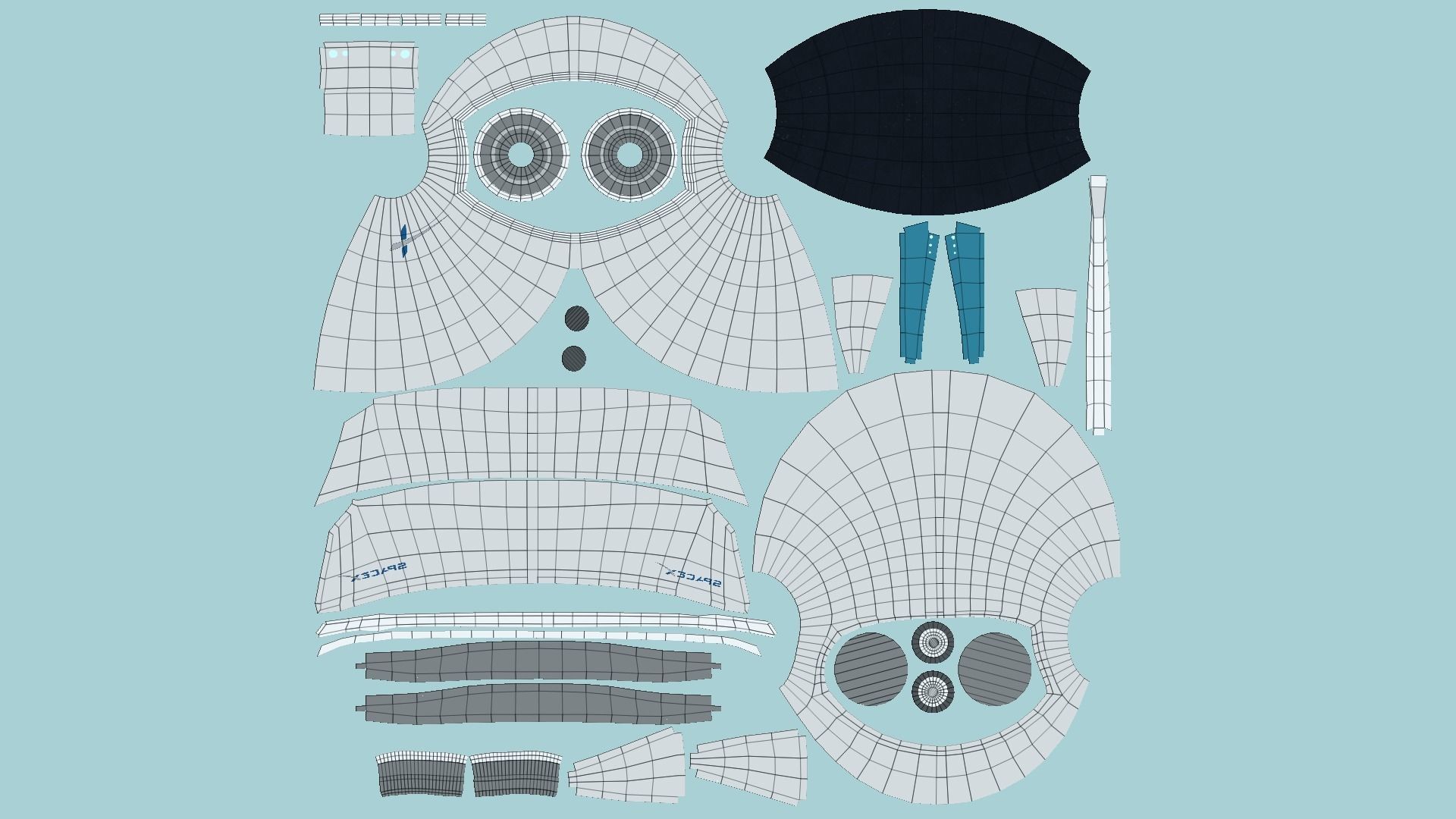 Astronaut Helmet 01 - SpaceX - Character Design Fashion Low-poly 3D model_5