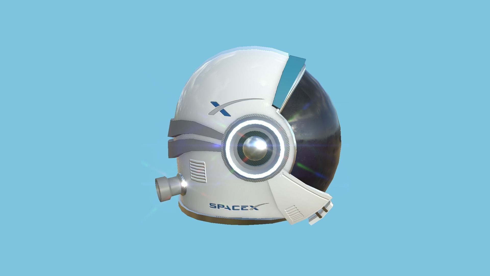 Astronaut Helmet 01 - SpaceX - Character Design Fashion Low-poly 3D model_1