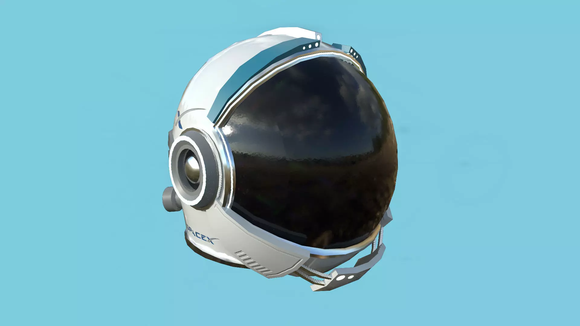 Astronaut Helmet 01 - SpaceX - Character Design Fashion Low-poly 3D model_0