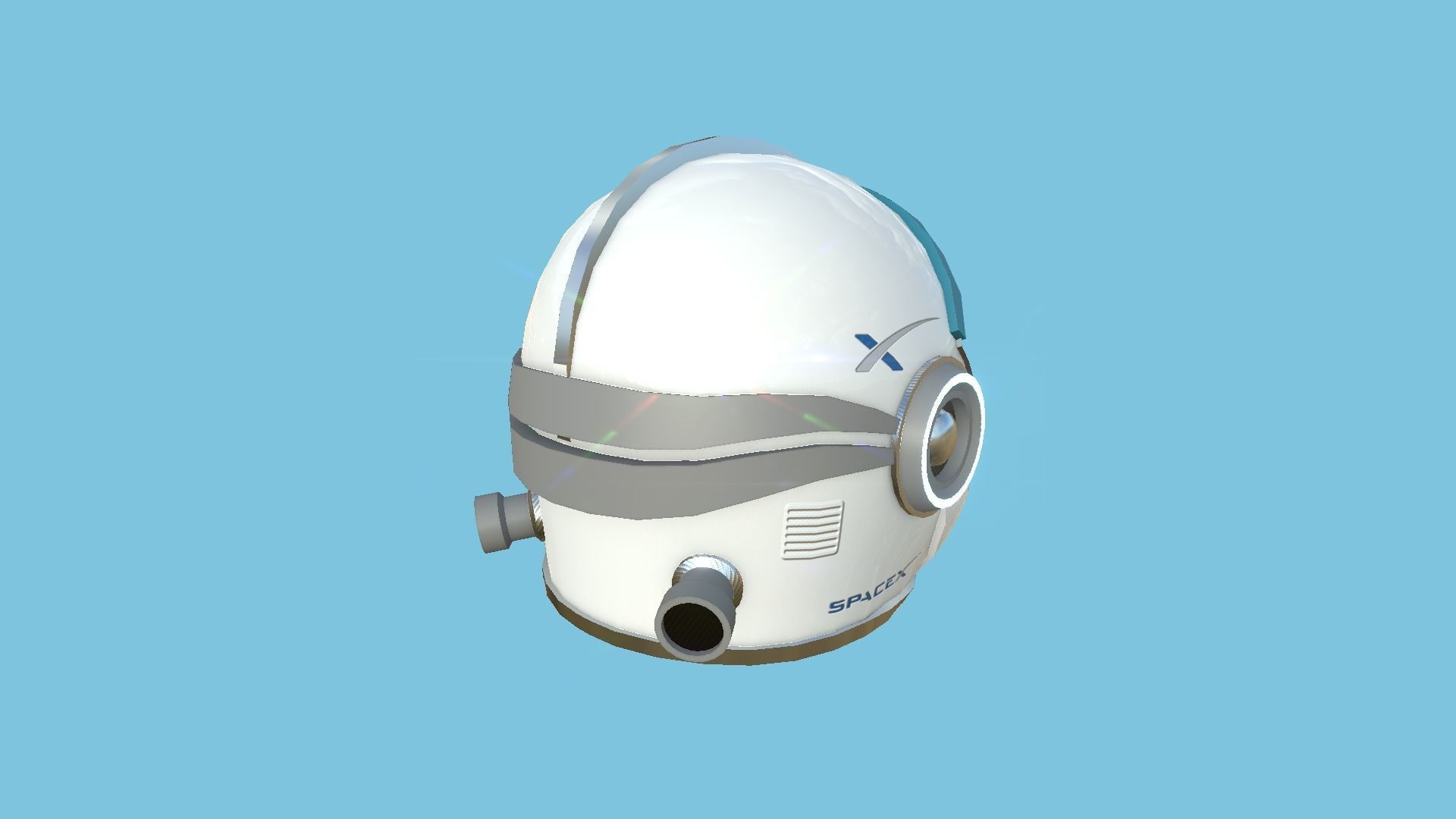 Astronaut Helmet 01 - SpaceX - Character Design Fashion Low-poly 3D model_3