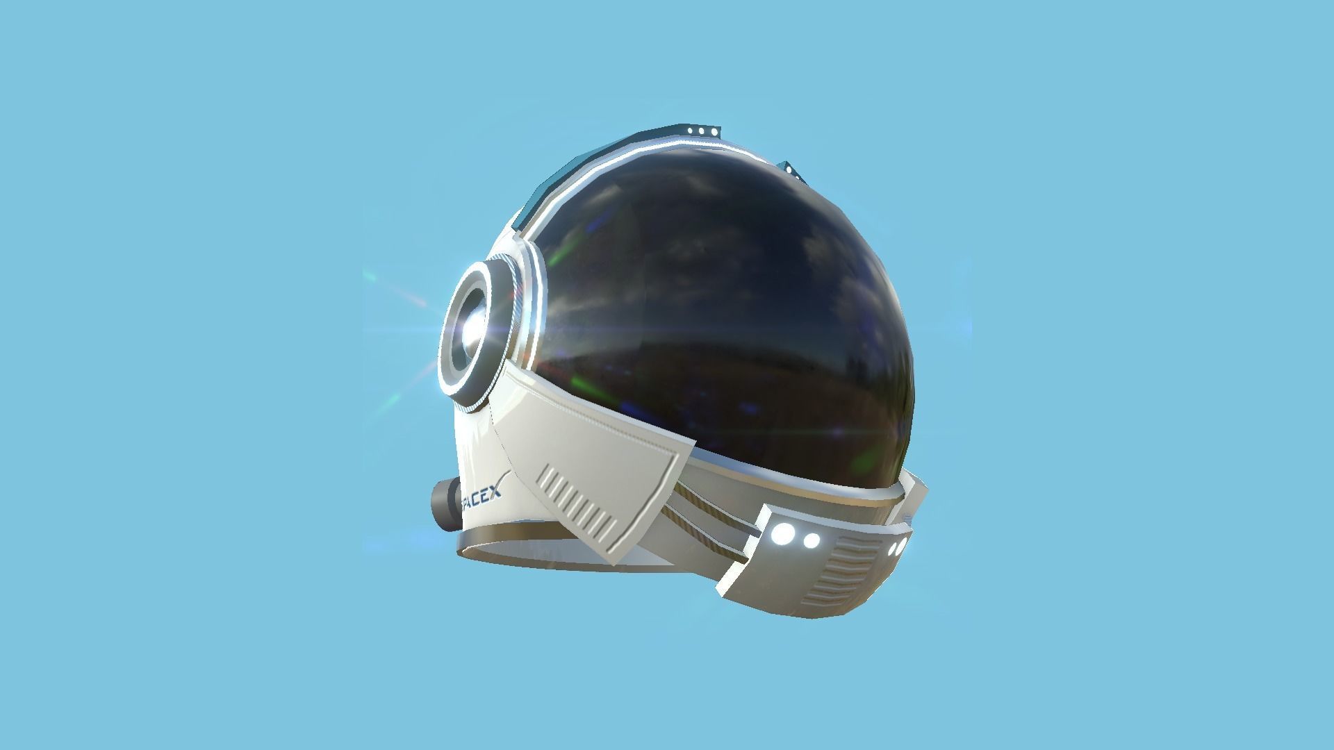Astronaut Helmet 01 - SpaceX - Character Design Fashion Low-poly 3D model_4