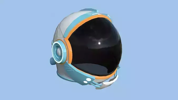 Astronaut Helmet 02 - White Blue - Character Design Fashion