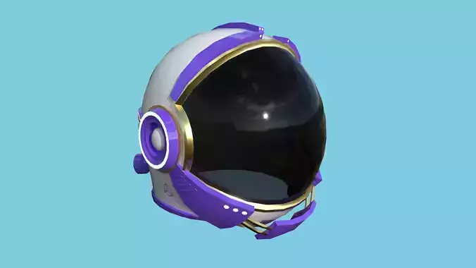 Astronaut Helmet 04 - Purple Gold - Character Design Fashion