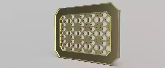 Panel 4 brass plate with squares 3D model