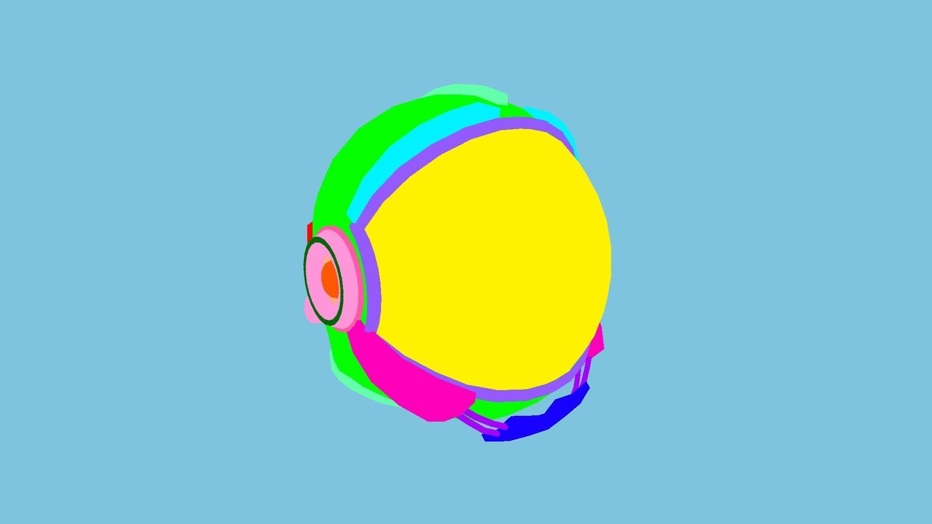 Astronaut Helmet 05 - Green Gold - Character Design Fashion Low-poly 3D model_15