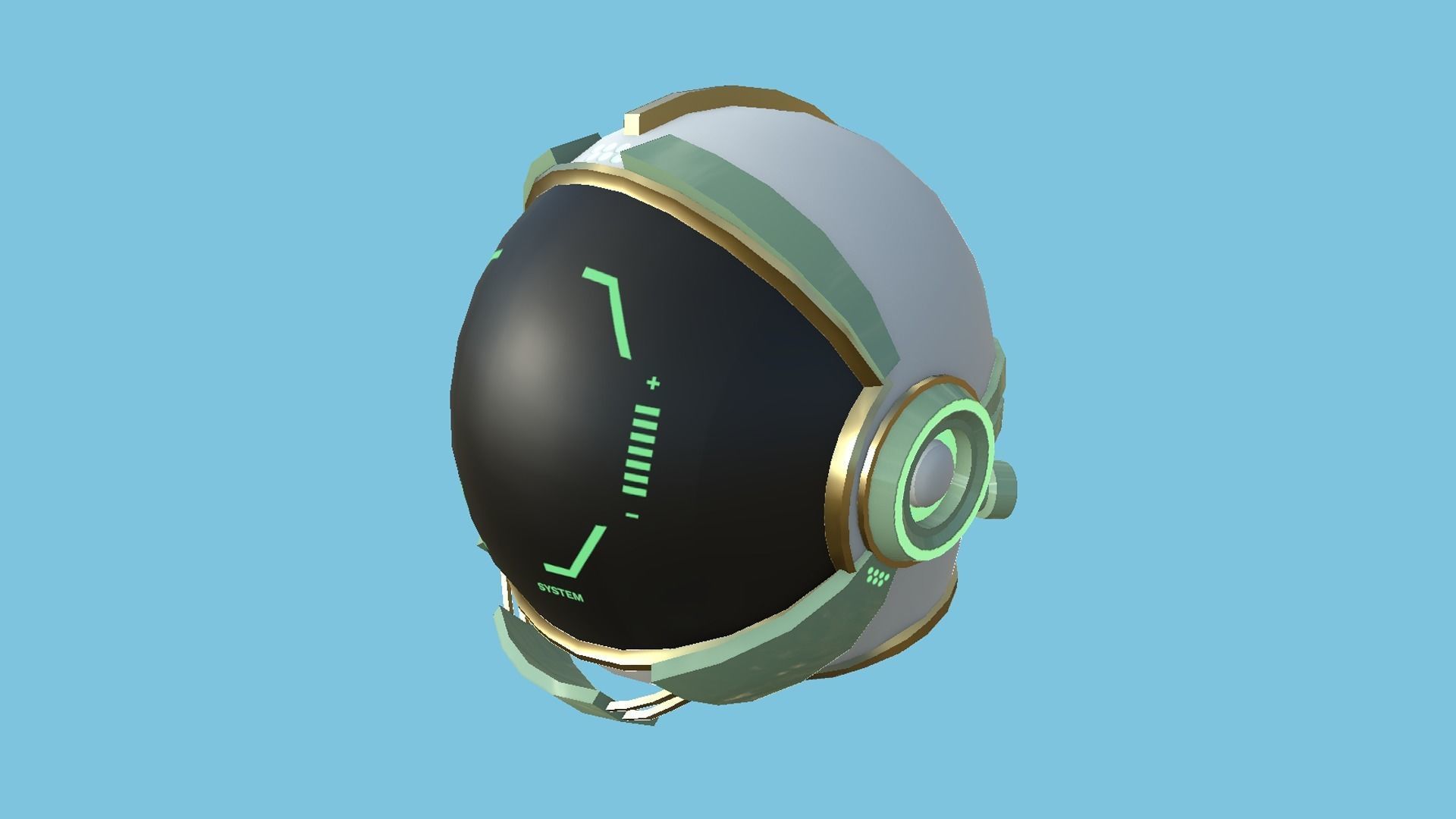 Astronaut Helmet 05 - Green Gold - Character Design Fashion Low-poly 3D model_1