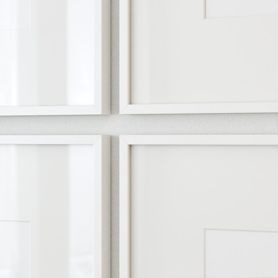 Vintage paintings in white frames 3D model_2