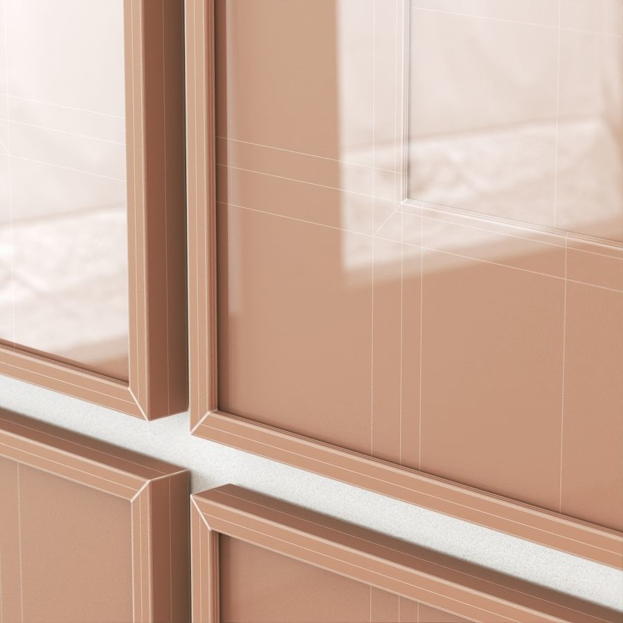 Vintage paintings in white frames 3D model_3