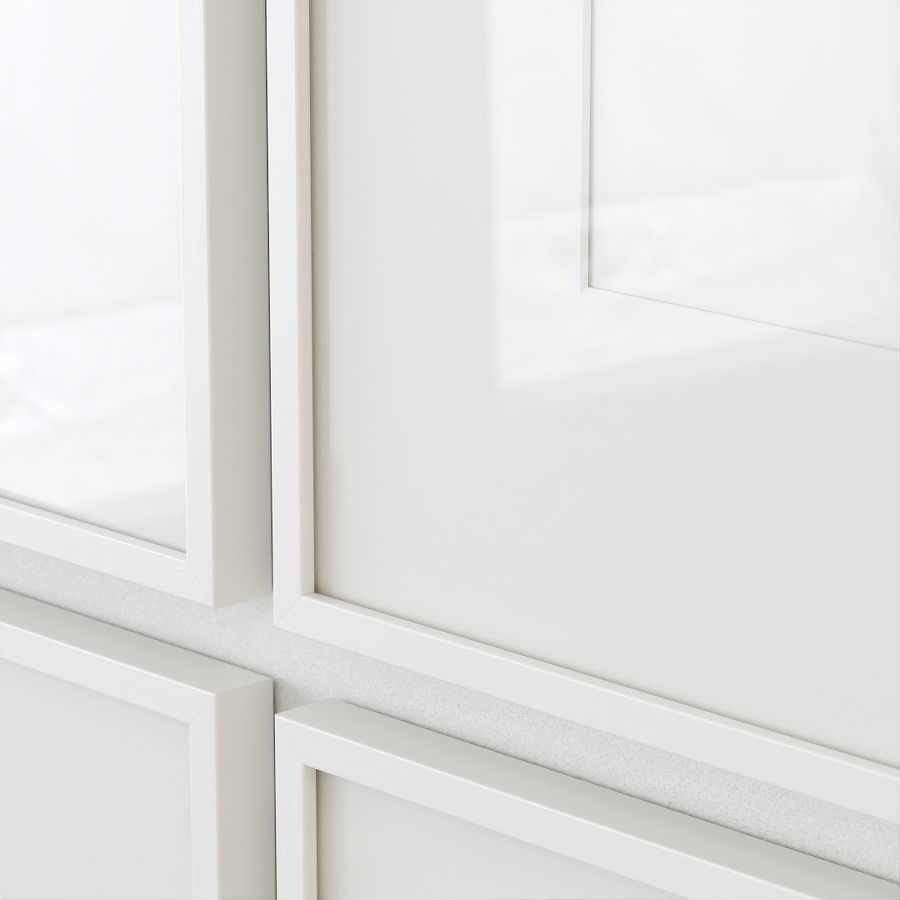 Vintage paintings in white frames 3D model_1