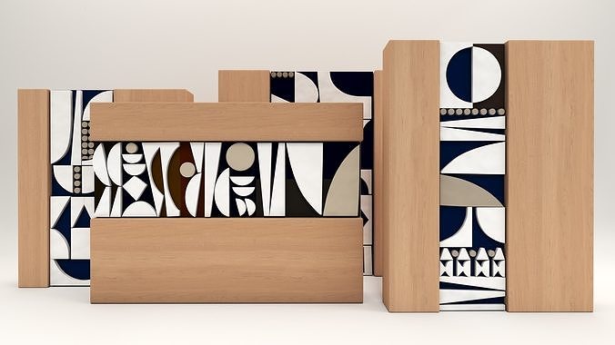 Wooden Decor Blocks 3D model