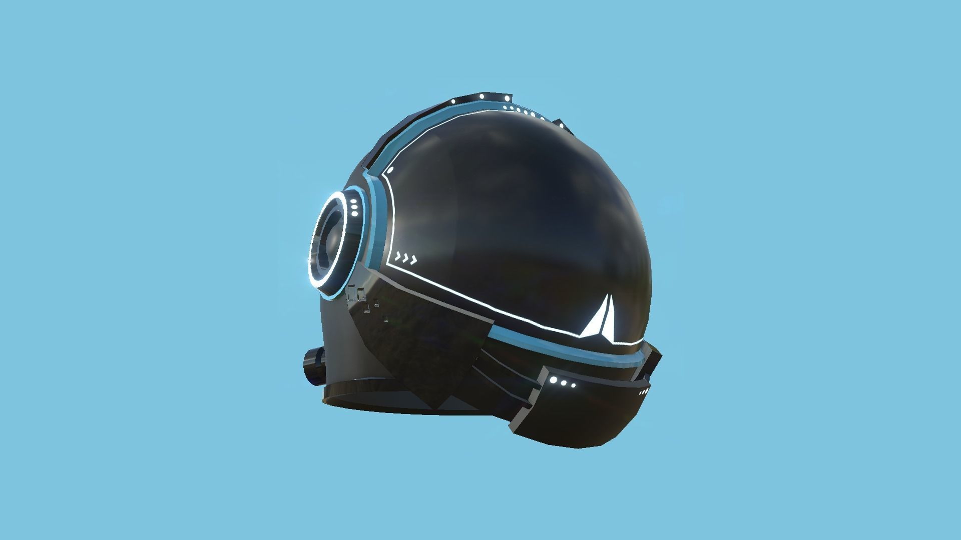 Astronaut Helmet 07 - Full Black - Character Design Fashion Low-poly 3D model_4