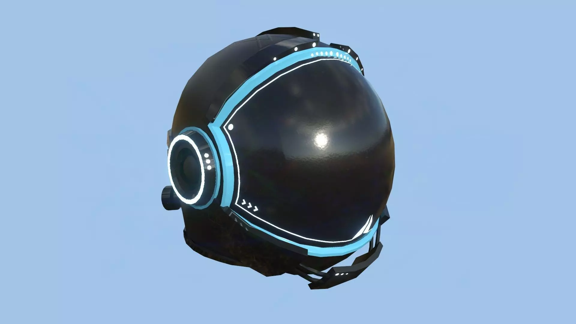 Astronaut Helmet 07 - Full Black - Character Design Fashion Low-poly 3D model_0