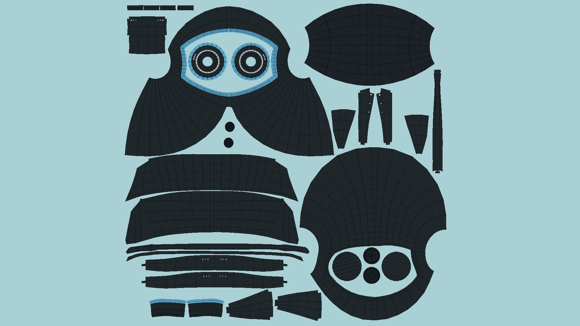 Astronaut Helmet 07 - Full Black - Character Design Fashion Low-poly 3D model_5