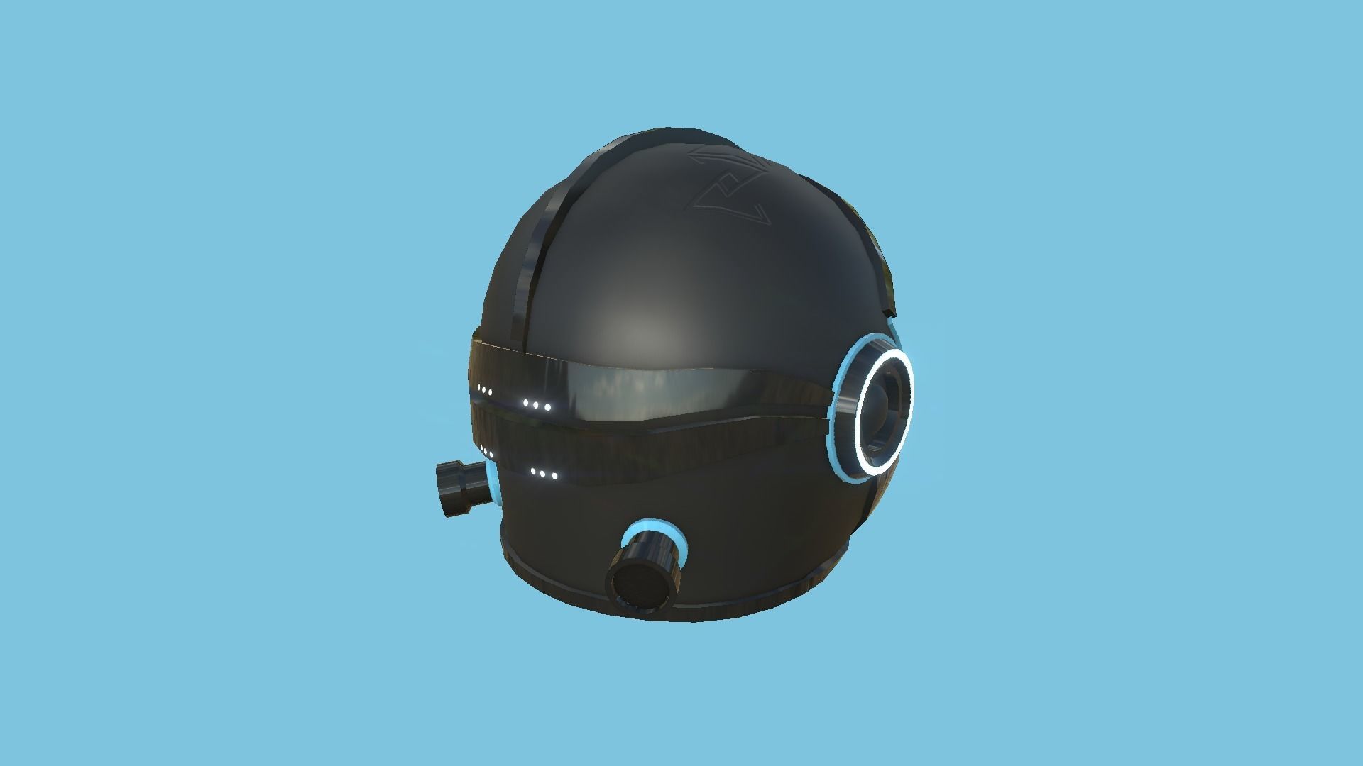 Astronaut Helmet 07 - Full Black - Character Design Fashion Low-poly 3D model_2