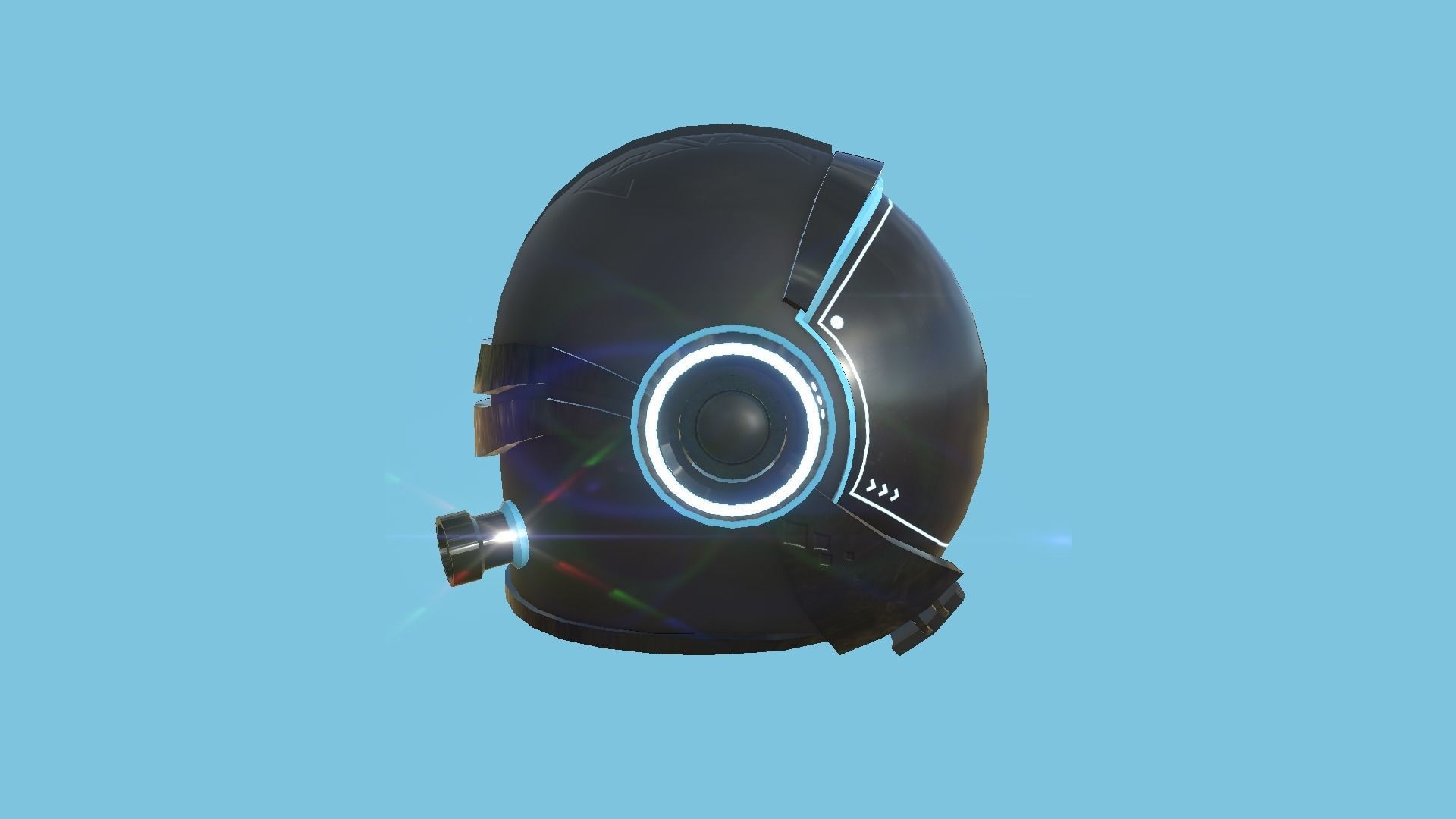 Astronaut Helmet 07 - Full Black - Character Design Fashion Low-poly 3D model_3