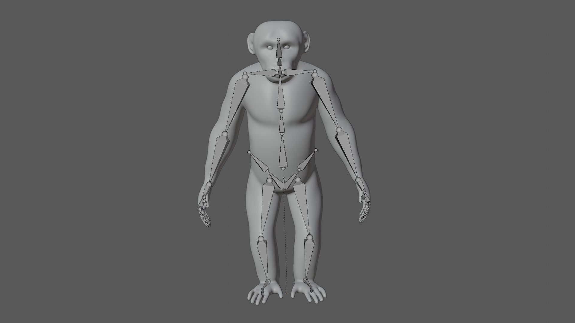 Chimpanzee Low-poly 3D model_8