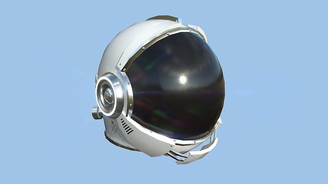 Astronaut Helmet 08 - White Aluminum - Character Design Fashion Low-poly 3D model