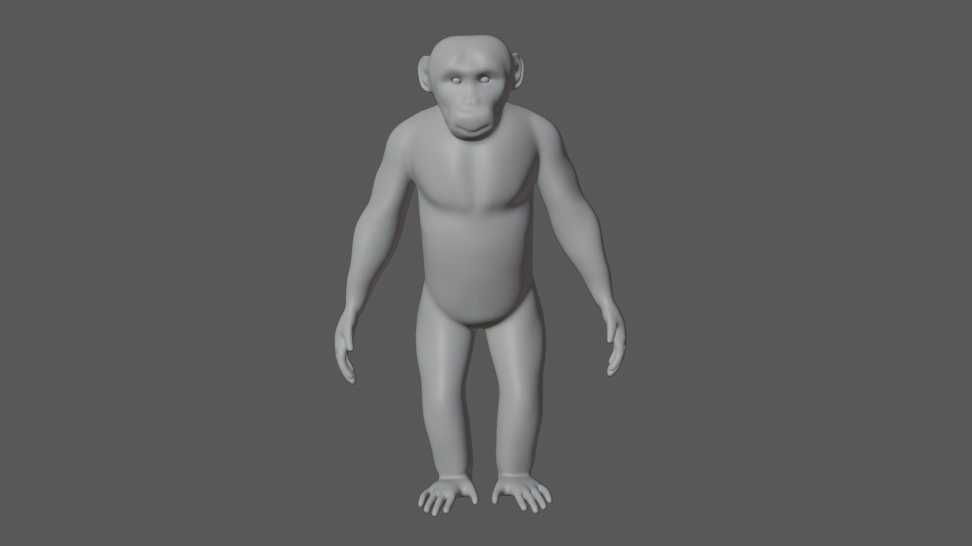 Chimpanzee Low-poly 3D model_7