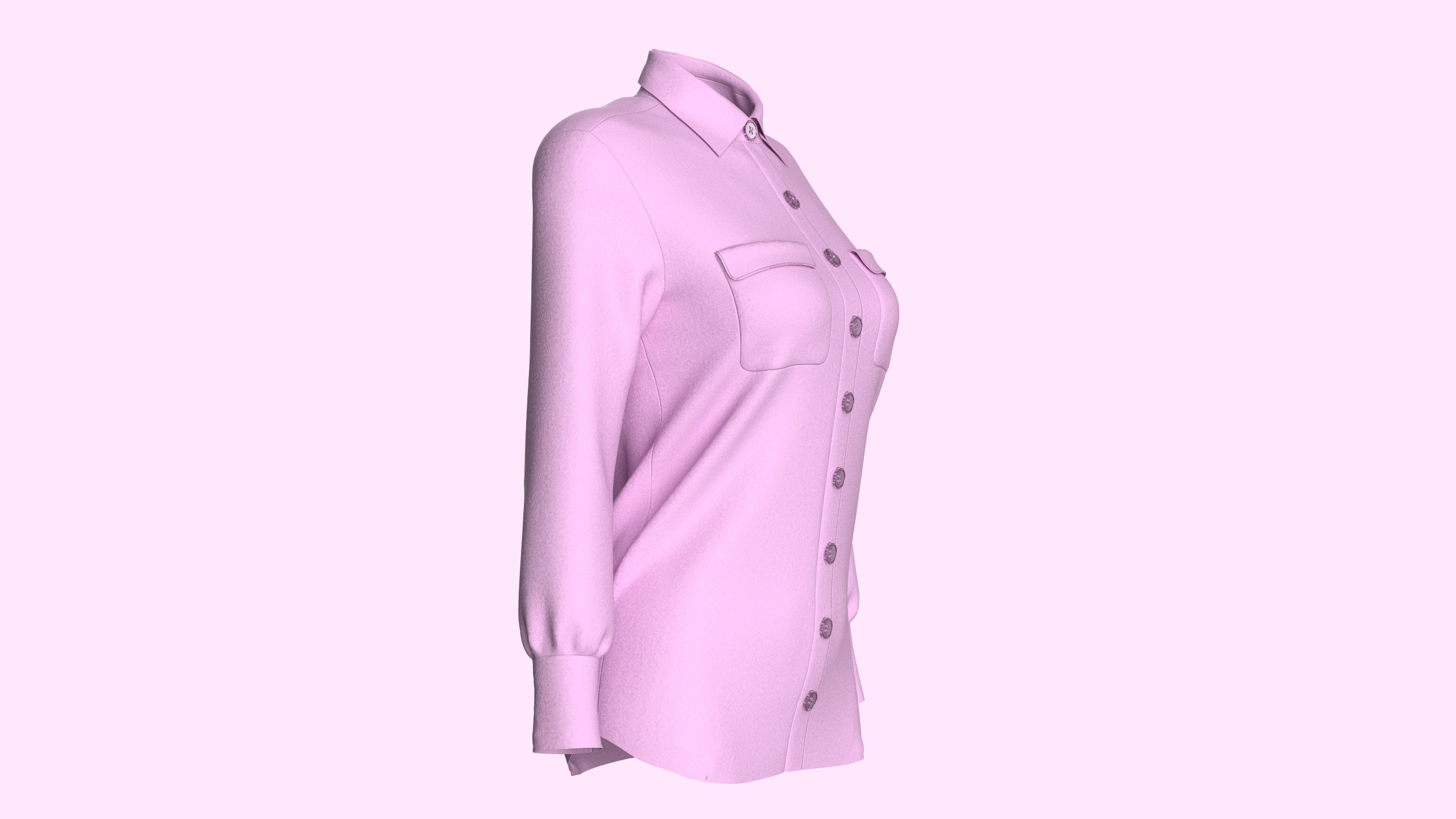 Women Long Torso-Shirt 3D model_1