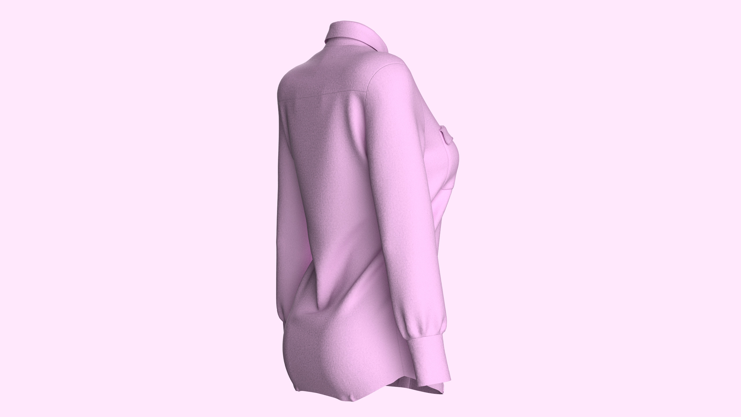 Women Long Torso-Shirt 3D model_2
