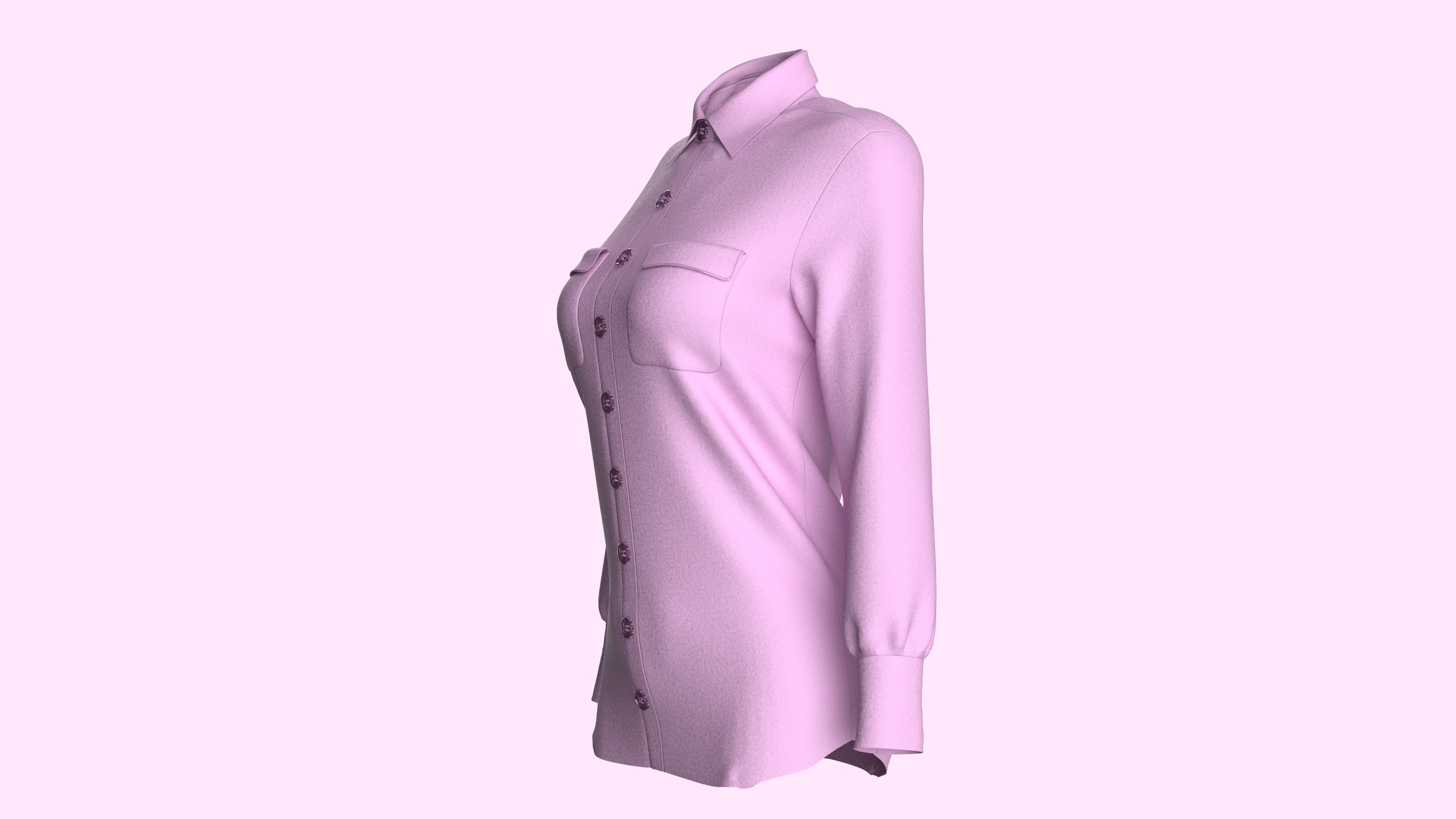 Women Long Torso-Shirt 3D model_5
