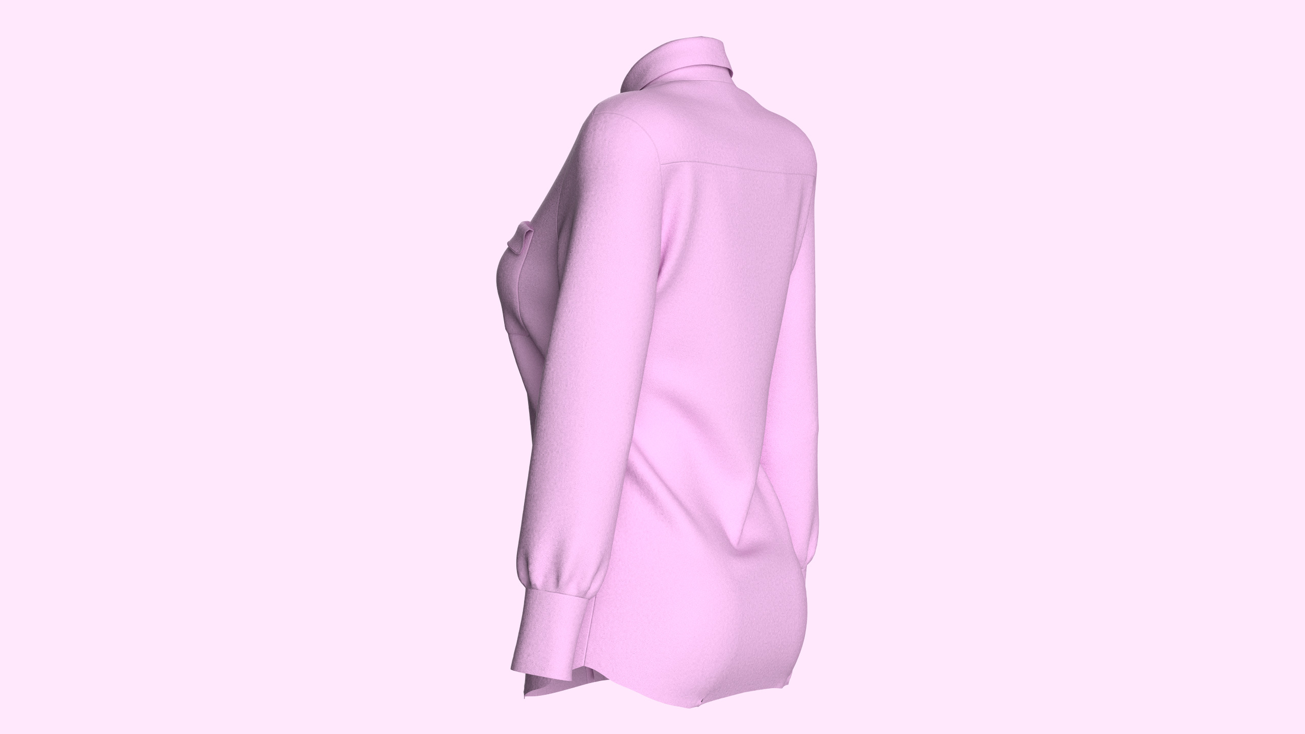 Women Long Torso-Shirt 3D model_4