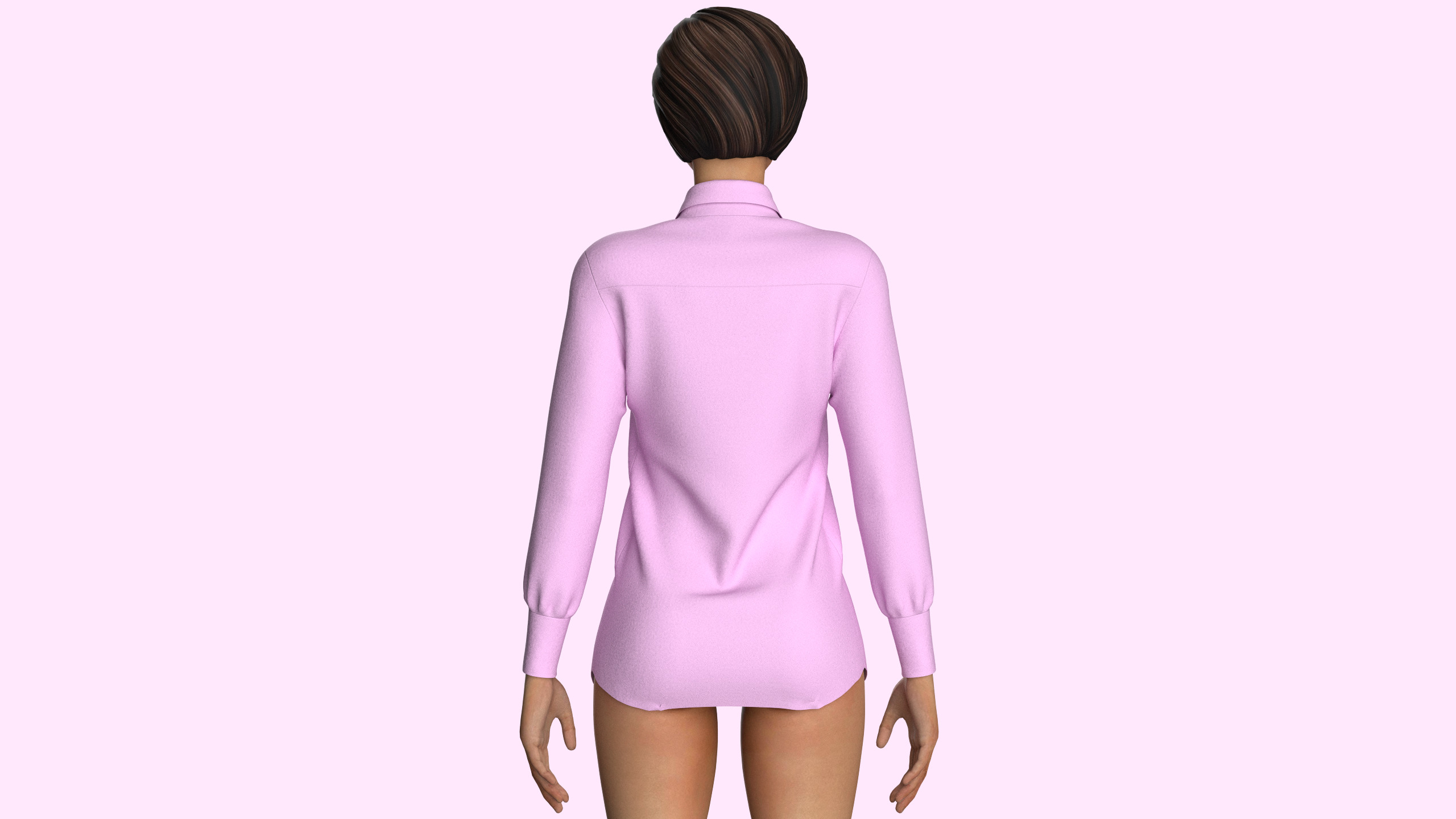 Women Long Torso-Shirt 3D model_8