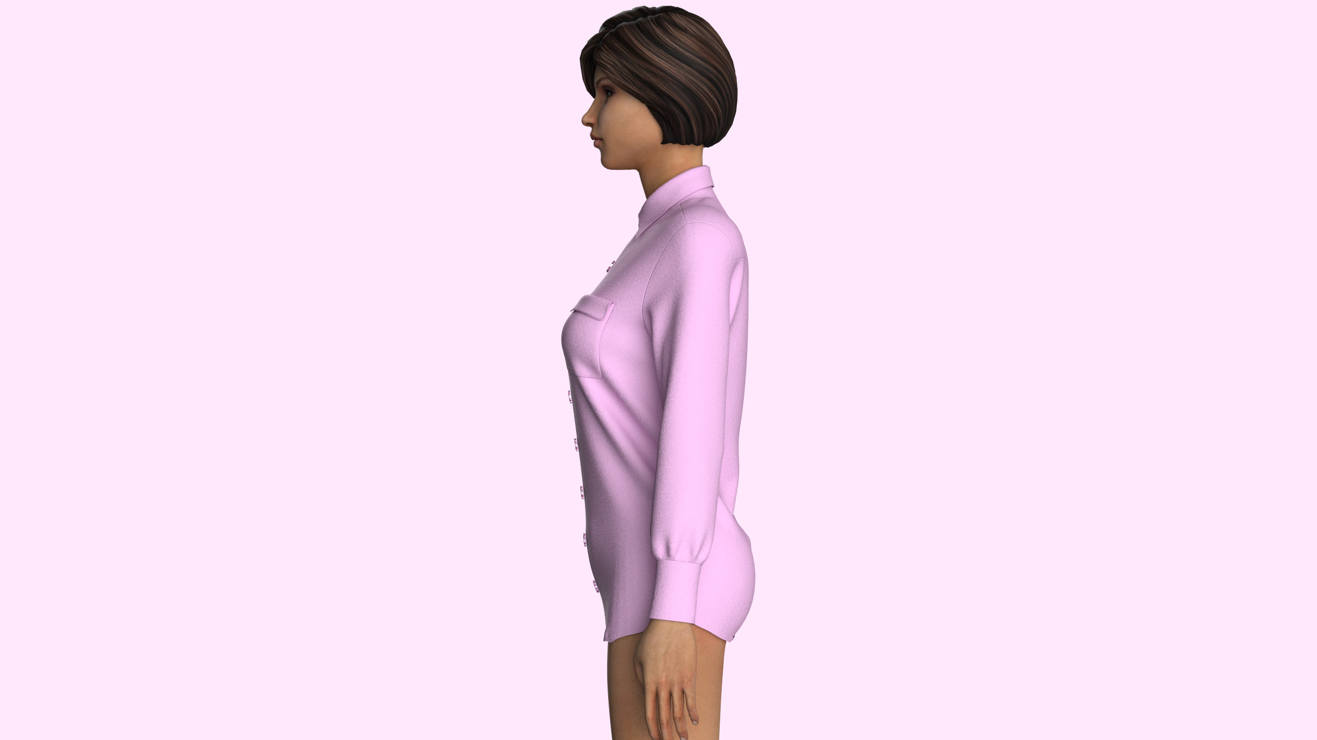 Women Long Torso-Shirt 3D model_9