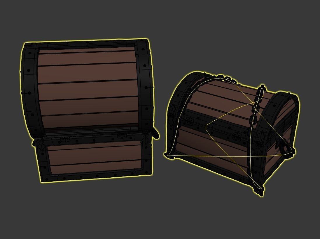 CARTOON TREASURE CHEST 3D model_8