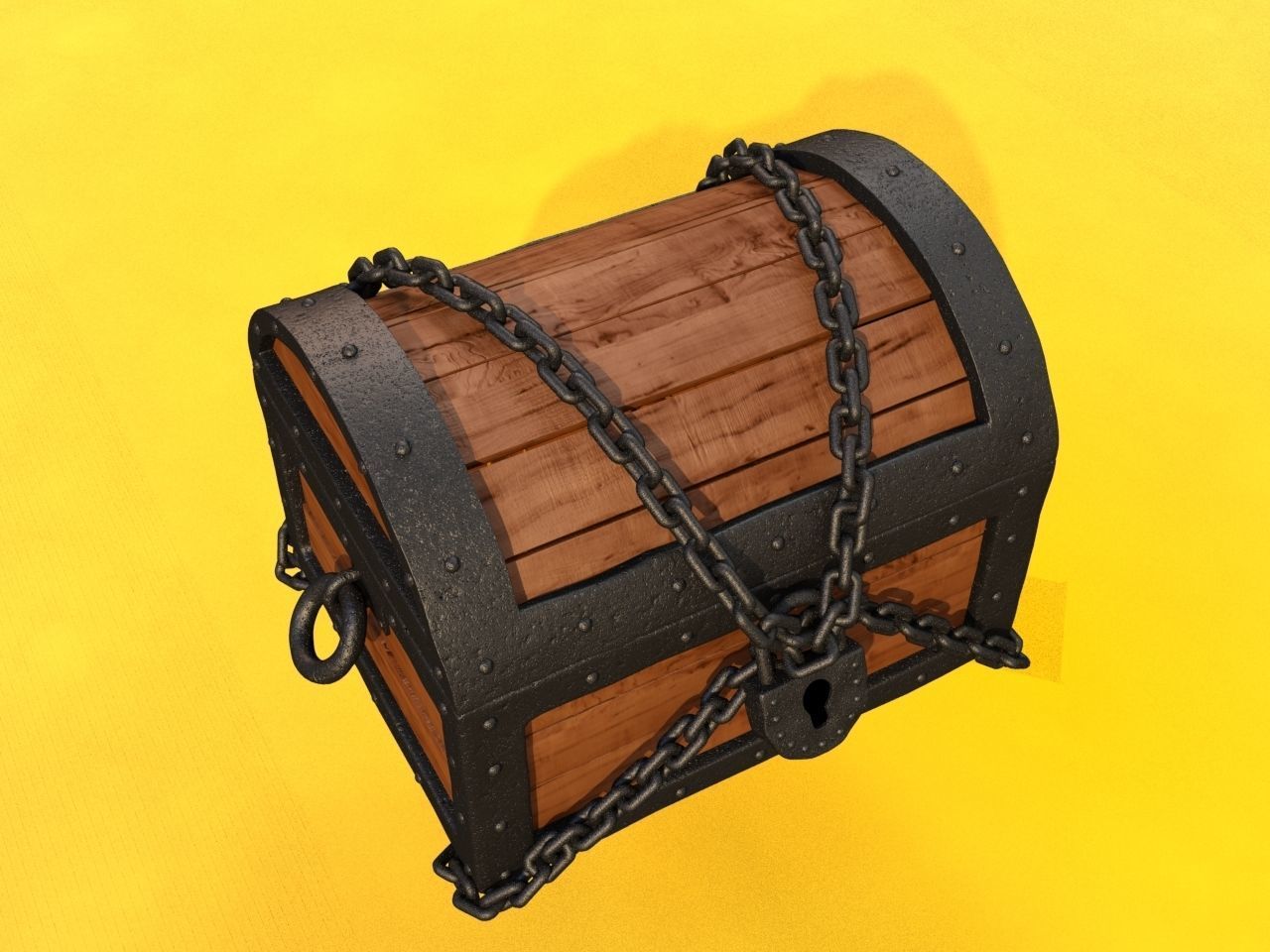 CARTOON TREASURE CHEST 3D model_5