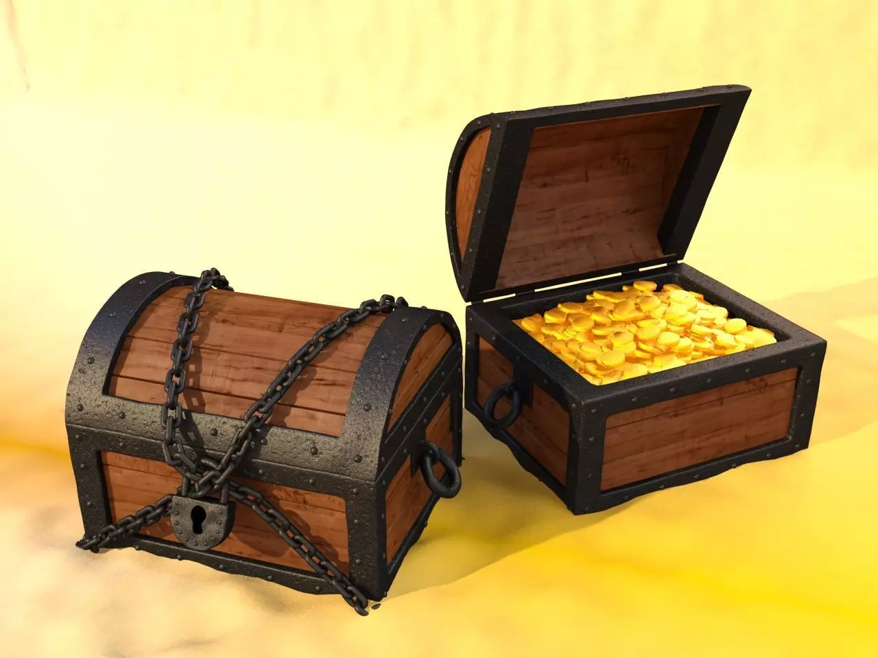 CARTOON TREASURE CHEST 3D model_0