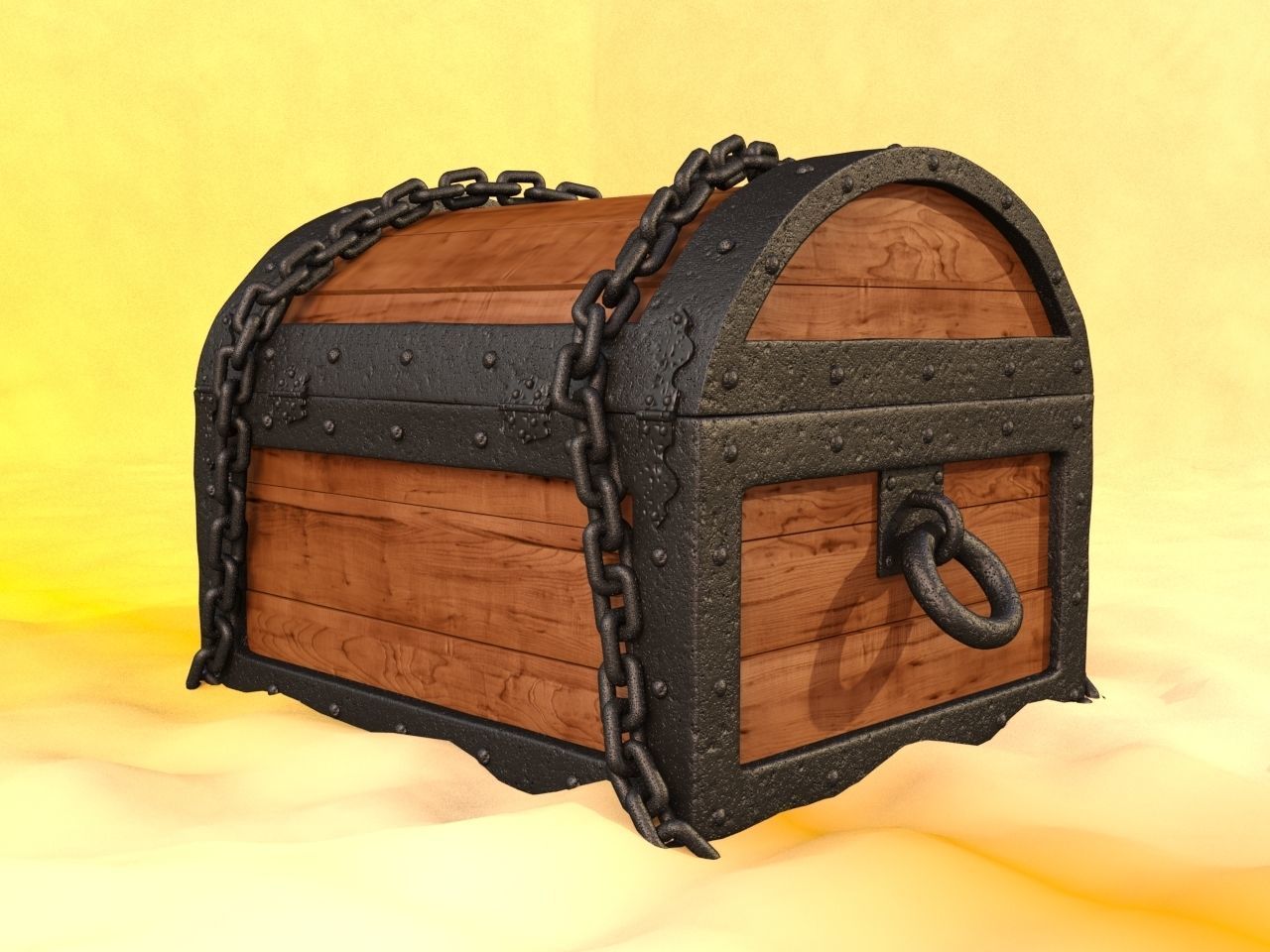 CARTOON TREASURE CHEST 3D model_3