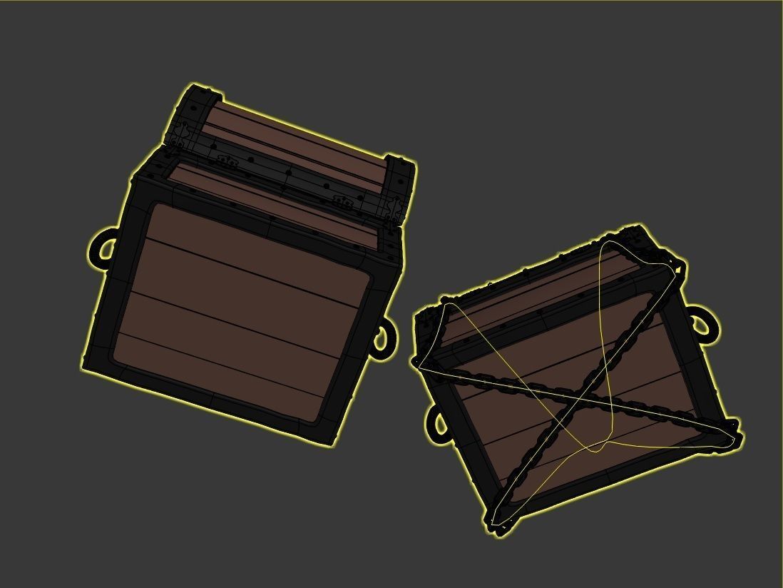 CARTOON TREASURE CHEST 3D model_9