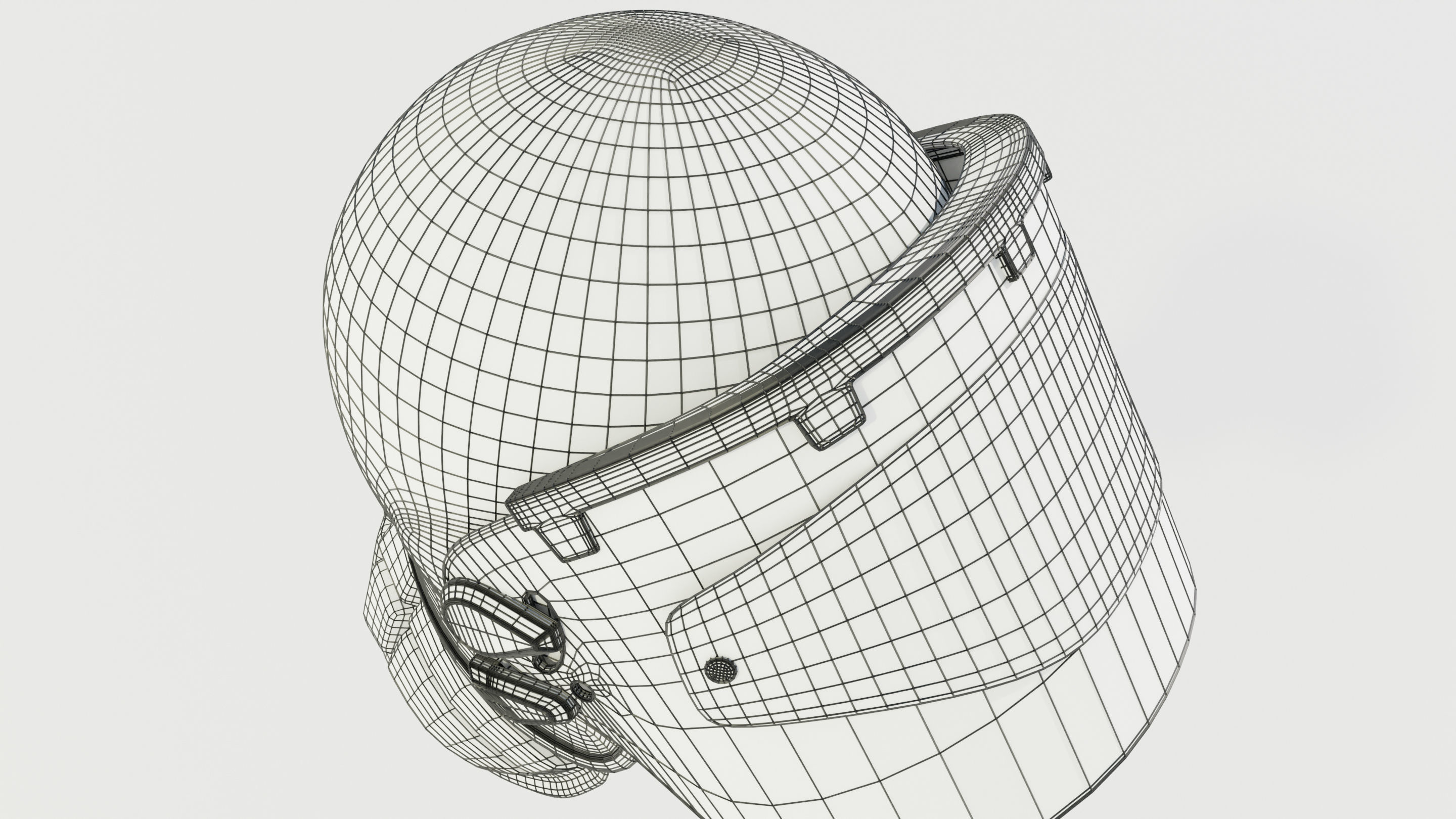 Police Riot Helmet 3D model_20