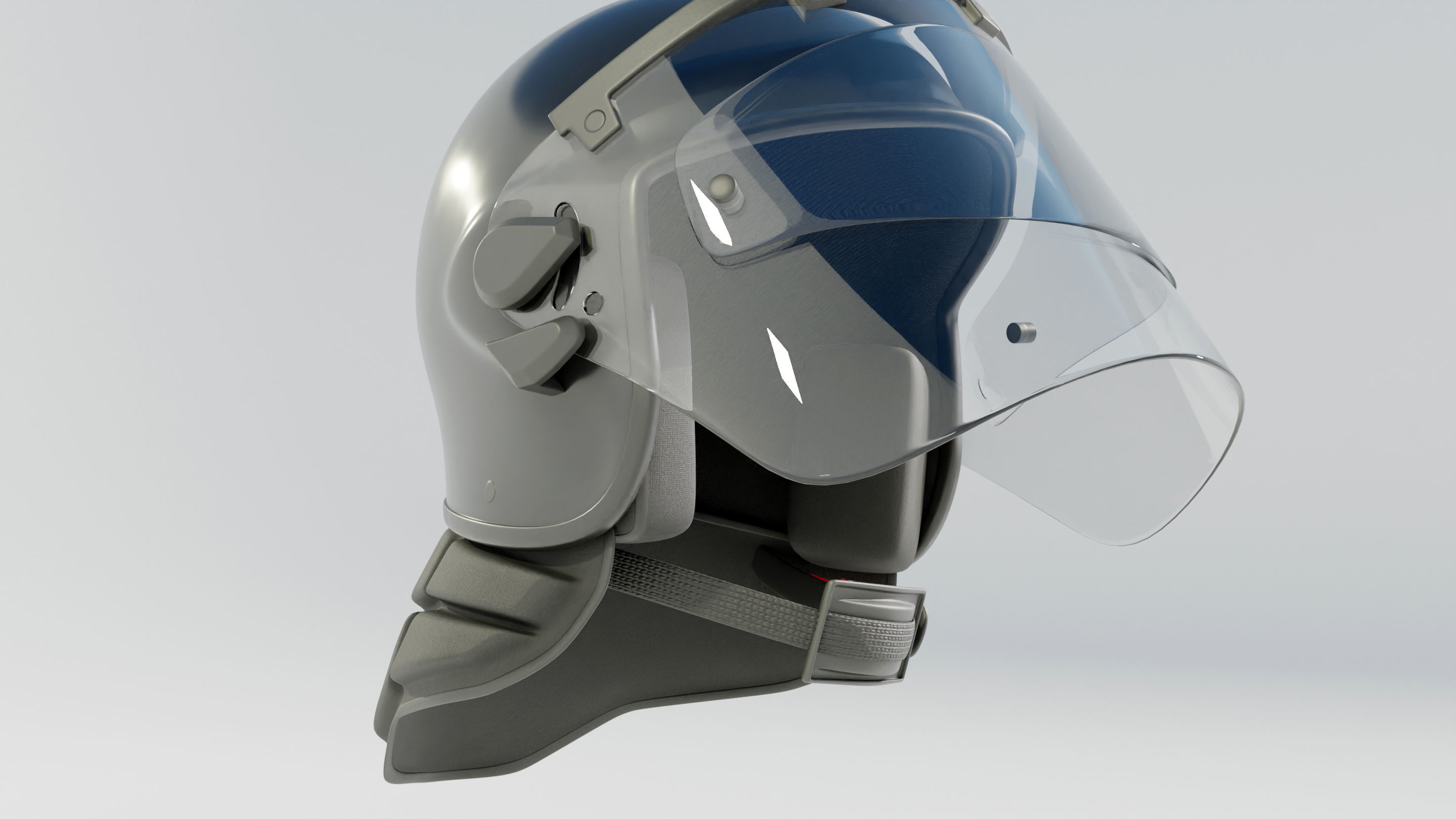 Police Riot Helmet 3D model_8