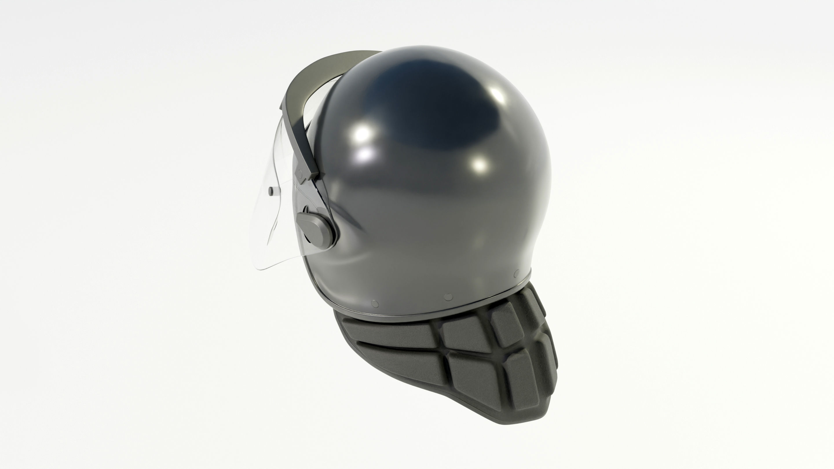 Police Riot Helmet 3D model_4