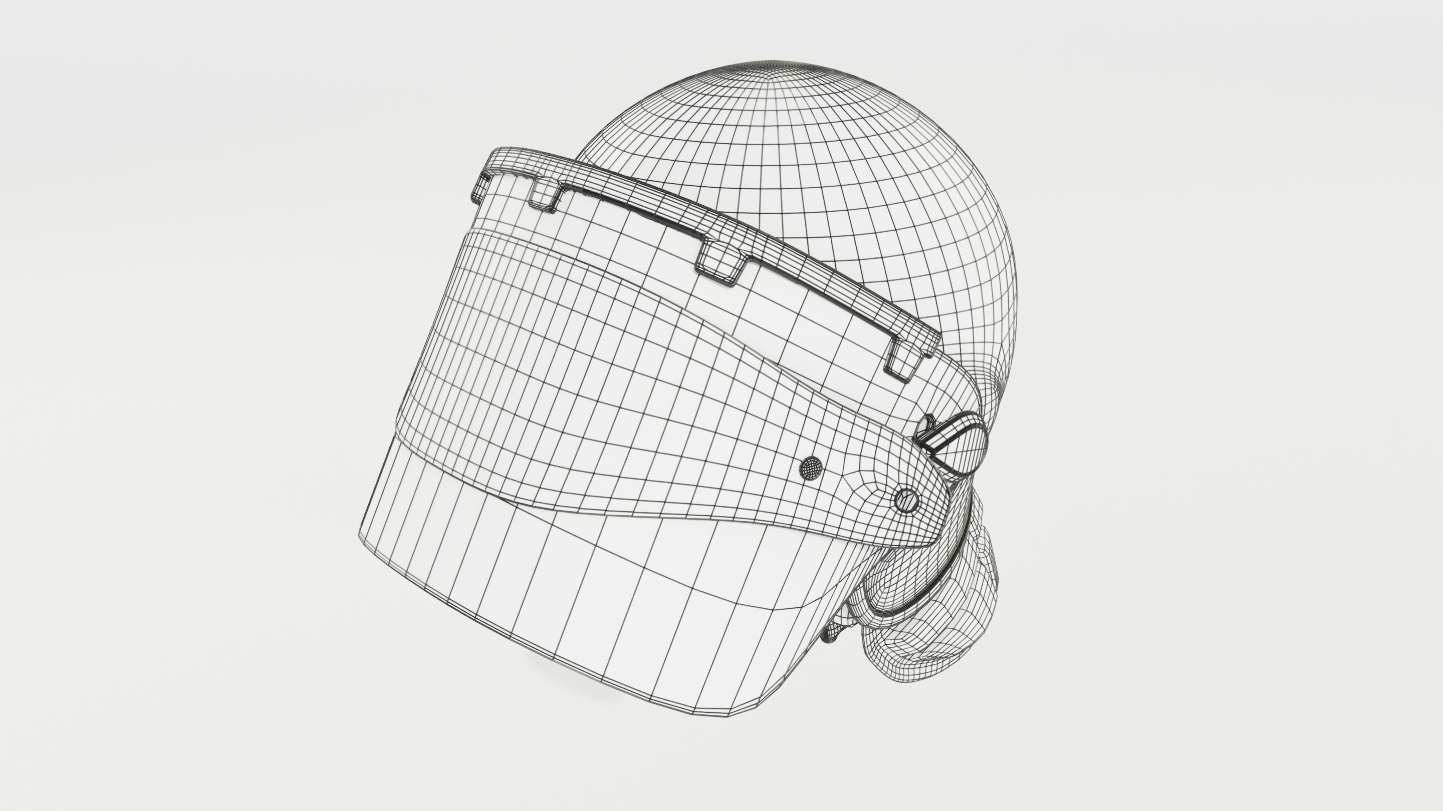 Police Riot Helmet 3D model_13