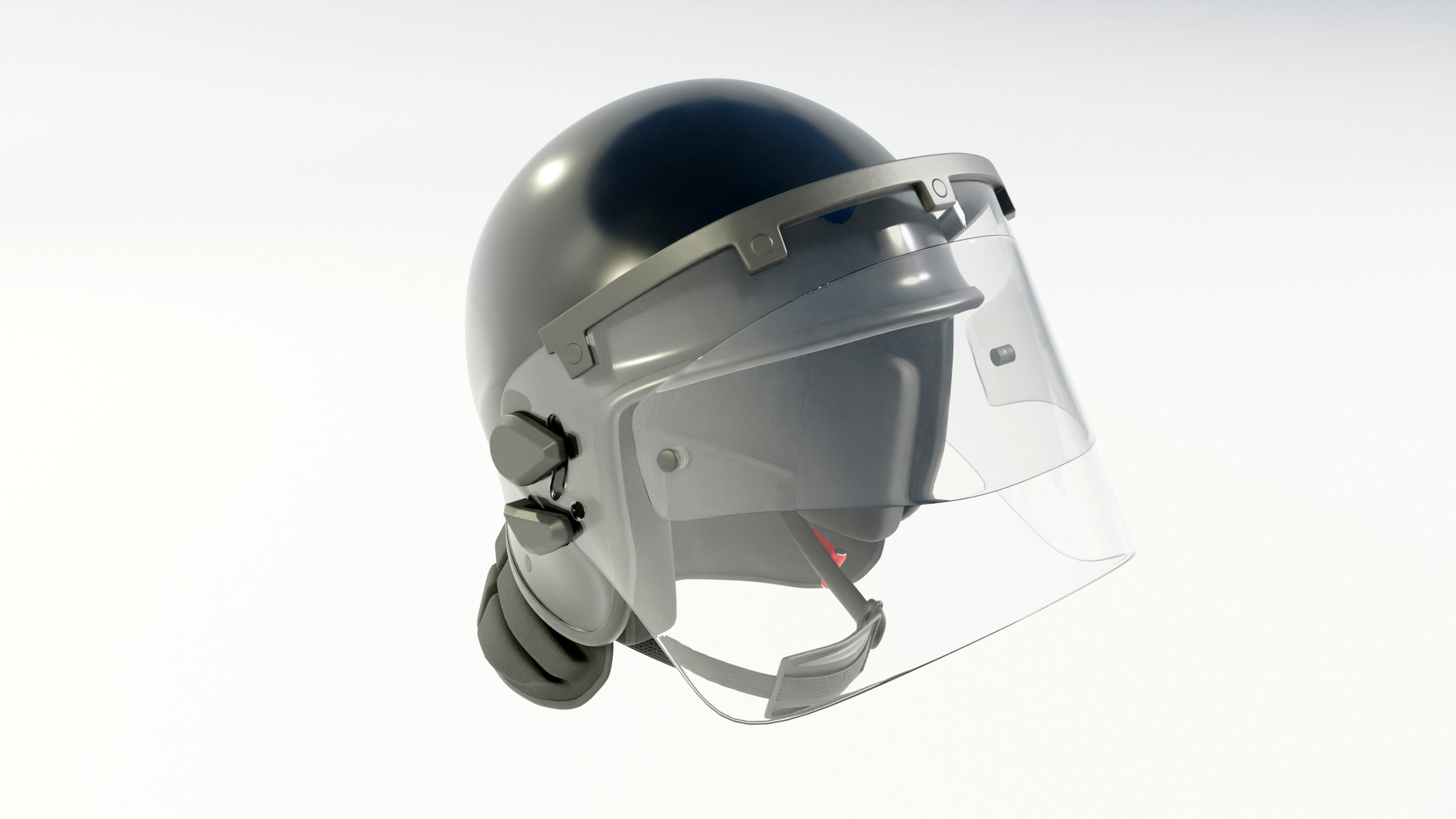 Police Riot Helmet 3D model_2