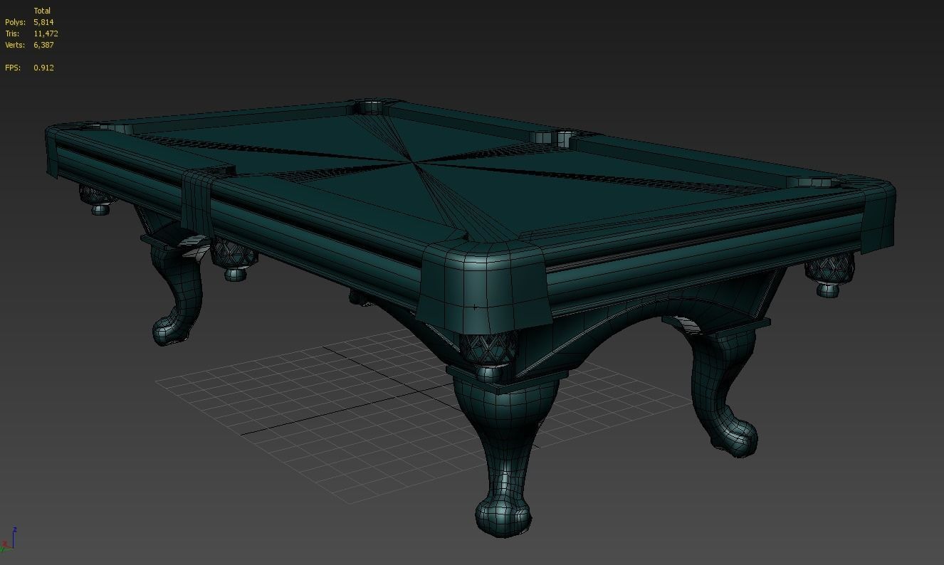 GameReady AR VR PoolTable Low-poly 3D model_4