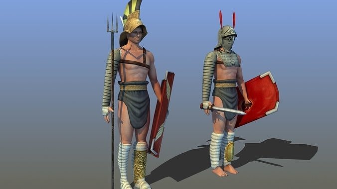 Roman Gladiators Low-poly 3D model