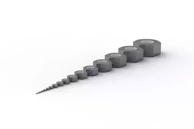 Hexagon nut ISO 4032 DIN 934 3D model